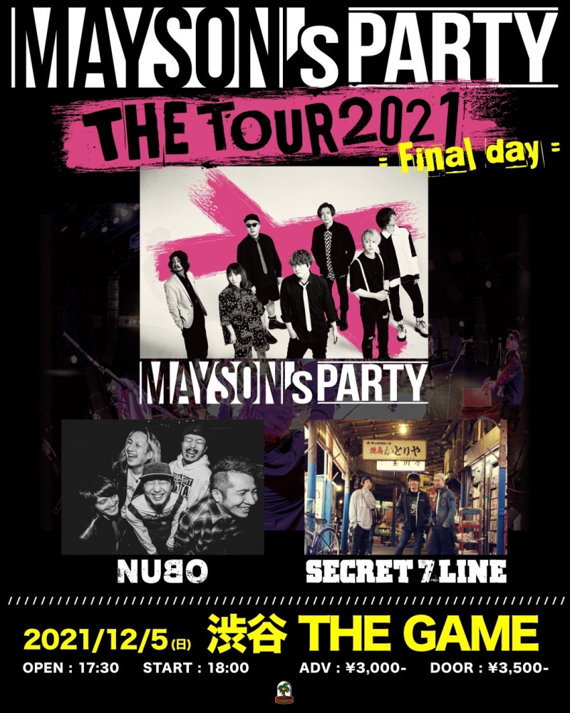 MAYSON's PARTY 1st mini album RELEASE TOUR『THE TOUR 2021』FINAL出演決定！[12/5（日）渋谷THE GAME]1652771984
