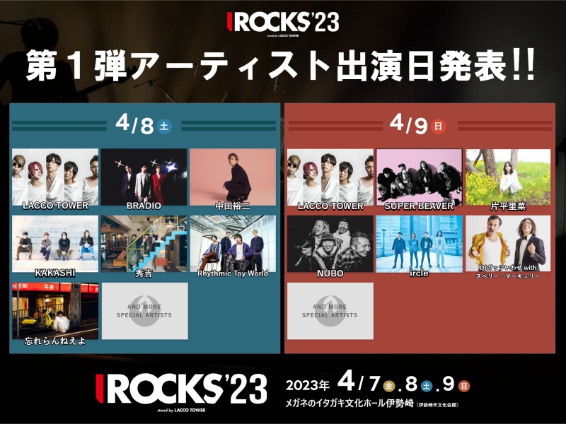 I ROCKS 2023 stand by LACCO TOWER出演日解禁！[2023.4.9(日)]1685278678
